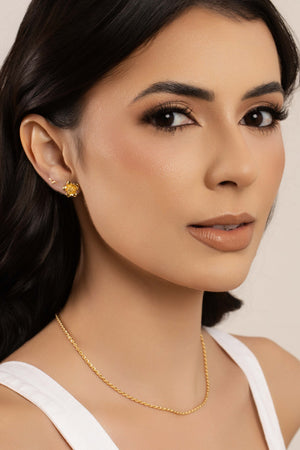 Brinco Pássaro Liso 8 mm Banhado a Ouro 18K