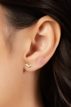 Brinco Pássaro Liso 8 mm Banhado a Ouro 18K
