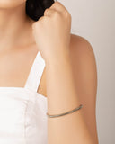 Pulseira Rabo de Rato 4 mm Ródio Branco