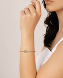 Bracelete Torcido Nó 9 mm Ródio Branco