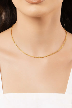 Choker Cordão Baiano 2 mm Banhado a Ouro 18K