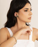 Bracelete Redondo Tubo Liso Fechado Ródio Branco