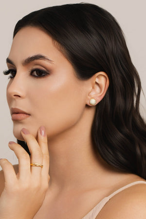 Anel X Cravejado Cristal Tamanho 21 Banhado a Ouro 18K