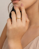 Anel X Cravejado Cristal Tamanho 21 Banhado a Ouro 18K