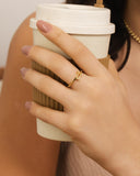 Anel T Cravejado Cristal Tamanho 13 Banhado a Ouro 18K