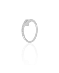 Anel T Cravejado Cristal Tamanho 13 Ródio Branco