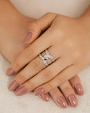 Anel Entrelaçado Cravejado Cristal Tamanho 14 Ródio Branco