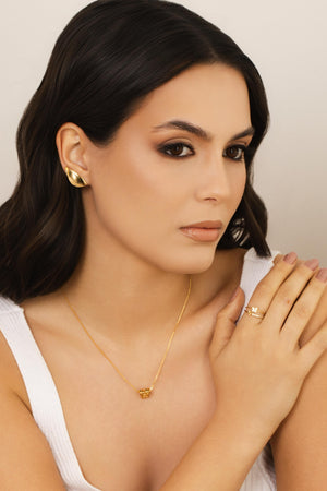 Ear Cuff Folha Lisa 2.4 cm Banhado a Ouro 18K