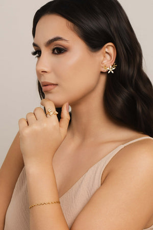 Bracelete Ondas 3 mm Banhado a Ouro 18K