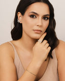 Bracelete Ondas 3 mm Ródio Branco