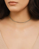 Choker Elos Duplos 4 mm Ródio Branco