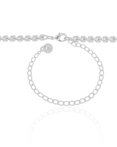 Choker Elos Duplos 4 mm Ródio Branco - 35 cm