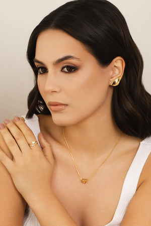 Gargantilha Veneziana Borboleta Vazada Banhado a Ouro 18K - 45 cm