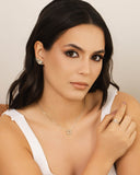 Gargantilha Veneziana Borboleta Vazada Ródio Branco - 45 cm