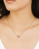 Gargantilha Veneziana Borboleta Vazada Ródio Branco - 45 cm