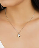 Gargantilha Veneziana Orgânico Liso Gota Cristal Ródio Branco - 45 cm