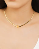 Choker Malha Fita Coração Banhado a Ouro 18K