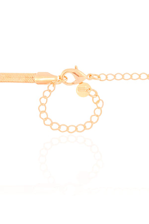 Choker Malha Fita Coração Banhado a Ouro 18K