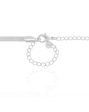 Choker Malha Fita Coração Ródio Branco