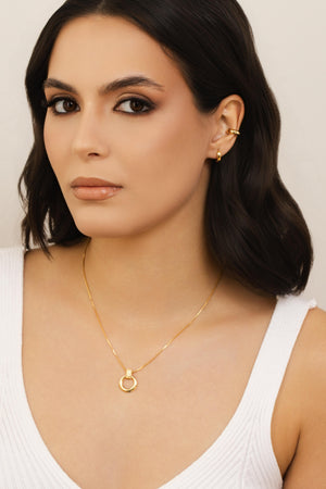 Gargantilha Veneziana Redondo Texturizado Banhado a Ouro 18K - 45 cm