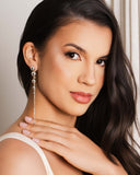 Brinco Pêndulo Bolas Lisas 11.8 cm Ródio Branco