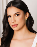 Brinco Rabo de Rato Franja Ponto de Luz 7.2 cm Banhado a Ouro 18K