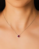 Conjunto Ponto de Luz Rubi Cravejado Cristal Ródio Branco