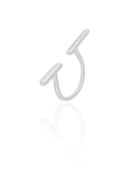 Anel Ajustável Palitos Cravejado Cristal Tamanho M Ródio Branco