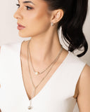 Brinco Argola Click Bolinhas Pontos de Luz Cristal 1.5 cm Ródio Branco