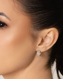 Brinco Argola Click Bolinhas Pontos de Luz Cristal 1.5 cm Ródio Branco