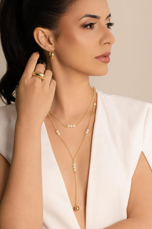 Brinco Argola Click Abaulada Lisa 1.9 cm Banhado a Ouro 18K