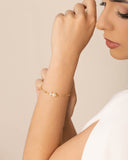 Pulseira Elos Pérolas Banhado a Ouro 18K