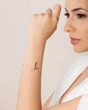 Bracelete Palitos Liso e Cravejado Cristal Banhado a Ouro 18K