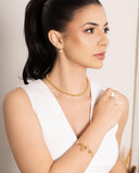 Bracelete Ondas Bolas Lisas Banhado a Ouro 18K