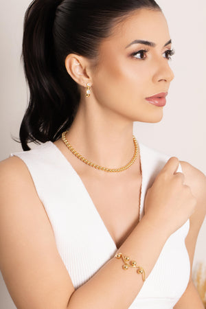 Choker Bolas Lisas 6 mm Banhado a Ouro 18K - 35 cm