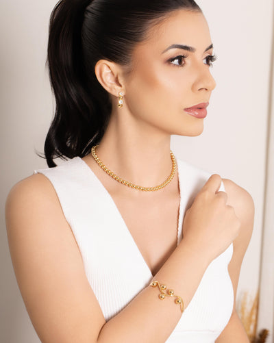 Choker Bolas Lisas 6 mm Banhado a Ouro 18K - 35 cm