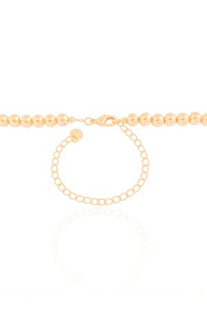 Choker Bolas Lisas 6 mm Banhado a Ouro 18K - 35 cm