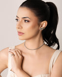 Choker Elos Quadrados 5 mm Ródio Branco