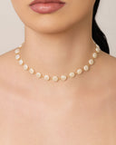 Choker Pérolas Achatadas 8 mm Banhado a Ouro 18K