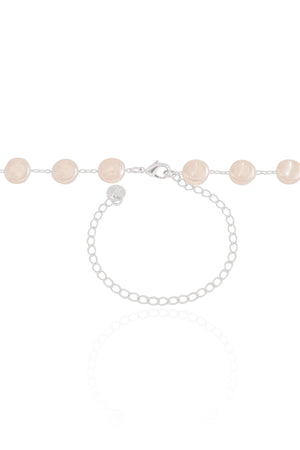 Choker Pérolas Achatadas 8 mm Ródio Branco