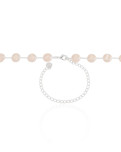 Choker Pérolas Achatadas 8 mm Ródio Branco - 32 cm