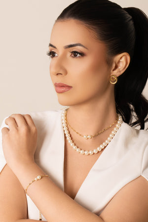 Choker Pérolas 10 mm Banhado a Ouro 18K