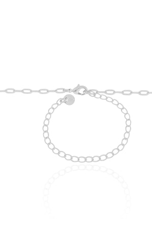 Choker Elos Pérolas Ródio Branco