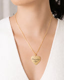 Gargantilha com Pingente Coração Flat Personalizado Liso Banhado a Ouro 18K - 45 cm