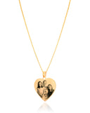 Gargantilha com Pingente Coração Flat Personalizado Liso Banhado a Ouro 18K - 45 cm