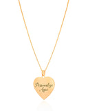 Gargantilha com Pingente Coração Flat Personalizado Liso Banhado a Ouro 18K - 45 cm