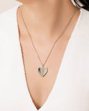 Gargantilha Veneziana Coração Flat Liso Ródio Branco - 45 cm