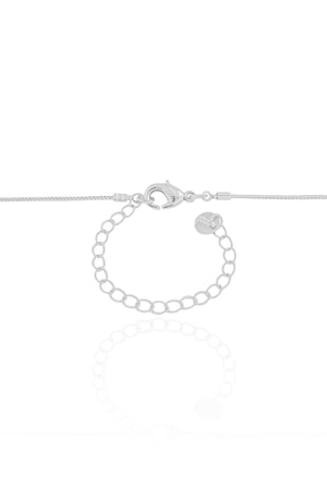 Gargantilha Veneziana Coração Flat Liso Ródio Branco - 45 cm