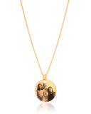 Gargantilha com Pingente Redondo Personalizado Flat Liso Banhado a Ouro 18K - 45 cm