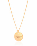 Gargantilha com Pingente Redondo Personalizado Flat Liso Banhado a Ouro 18K - 45 cm